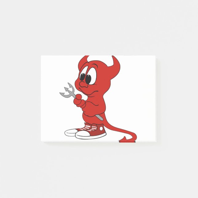 Notas Post-it® Demonio Rojo Diablo Personalizado Satanás Maldició (Anverso)