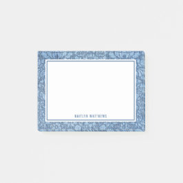 Notas Post-it® Denim Damask ruso Jeans Textura Nombre