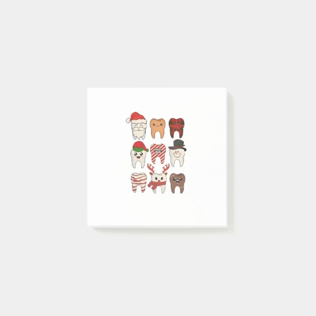Notas Post-it® Dental Navidades Funny Dentist Holiday (Anverso)