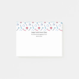 Notas Post-it® Dentista del patrón dental de dientes y herramient