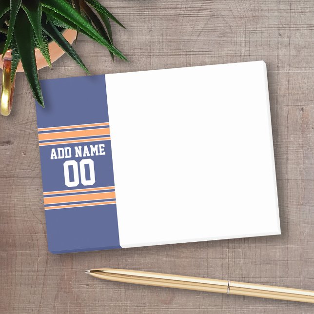 Notas Post-it® Deporte Jersey con su nombre y número (Personalized Post-It Note - Football Theme)