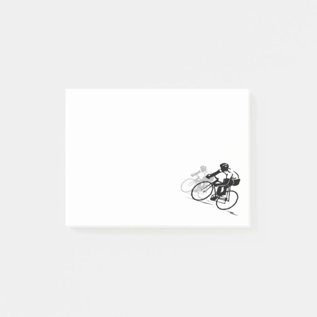 Notas Post-it® Deportes | Silhouette de Carreras de bicicletas (Anverso)