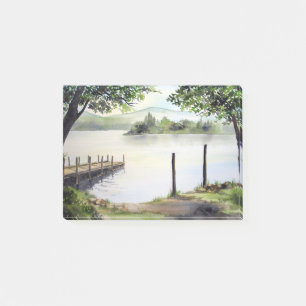 Notas Post-it® Derwent Water Keswick England Pintado de acuarela