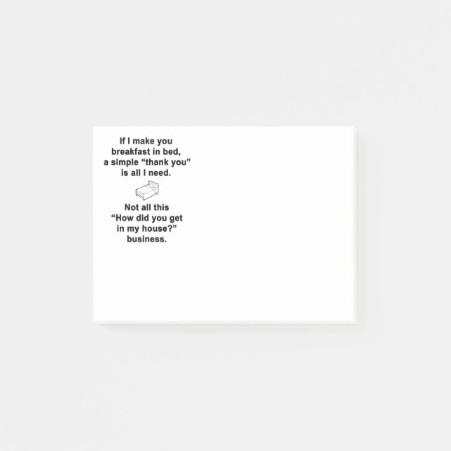 Notas Post-it® Desayuno en cama (Anverso)