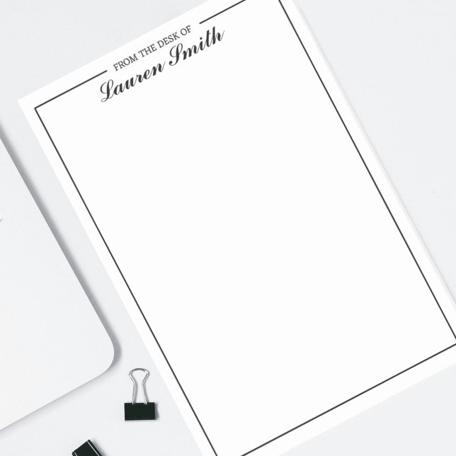 Notas Post-it® Desde El Escritorio De Elegante Guión Negro Minima (Subido por el creador)