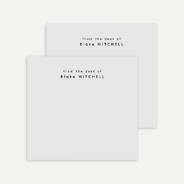 Notas Post-it® Desde el escritorio de Monograma Simple Gris  