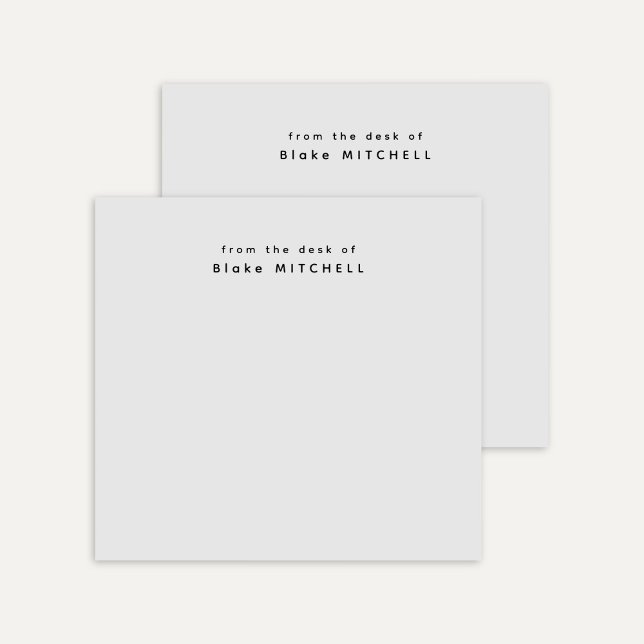 Notas Post-it® Desde el escritorio de Monograma Simple Gris   (Subido por el creador)