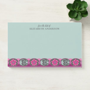 Notas Post-it® Desde el escritorio de Pretty Teal Floral