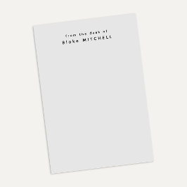 Notas Post-it® Desde el escritorio de Simple Monograma Gris  