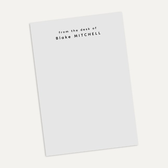 Notas Post-it® Desde el escritorio de Simple Monograma Gris   (Subido por el creador)