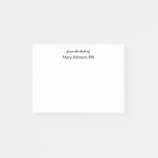 Notas Post-it® Desde el escritorio del guión con plantilla de nom (Anverso)