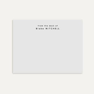 Notas Post-it® Desde el escritorio del simple gris monograma