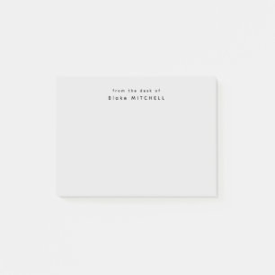 Notas Post-it® Desde el escritorio del simple gris monograma