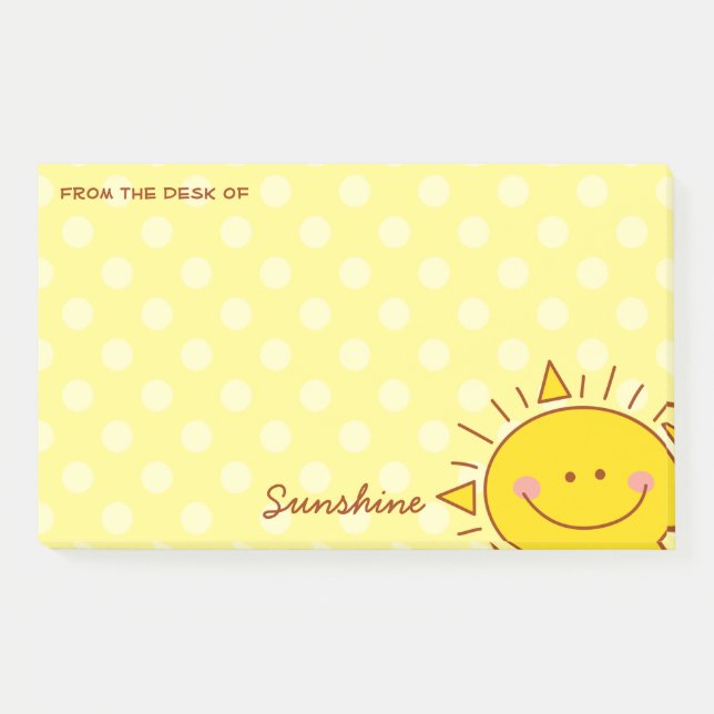 Notas Post-it® Desde la mesa de Cute Little Happy Sunshine Doodle (Anverso)