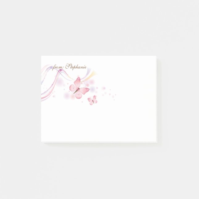 Notas Post-it® DESDE SU NOMBRE | Mariposas acuáticas (Anverso)