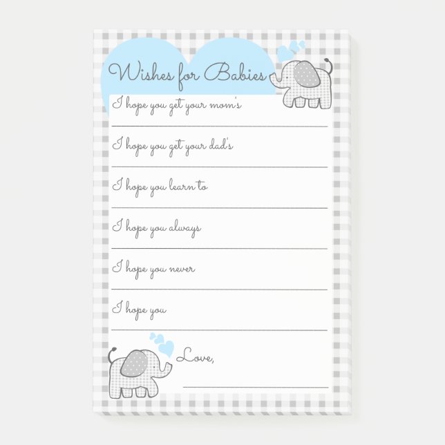 Notas Post-it® Deseos para la partida de Baby Shower (Anverso)