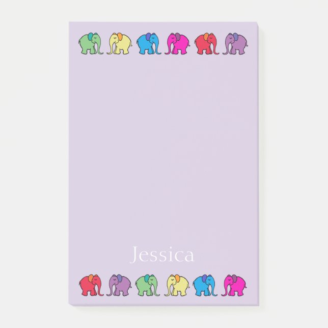 Notas Post-it® Desfiles coloreados arco iris conocido (Anverso)