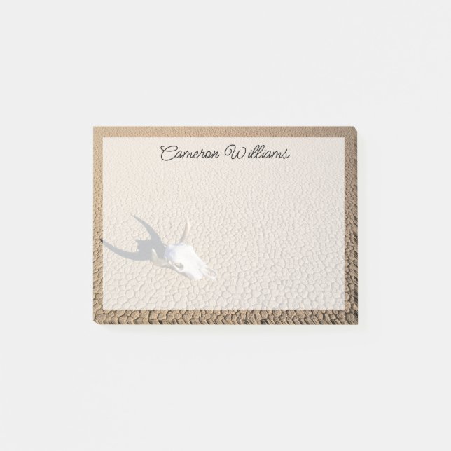 Notas Post-it® Desiertos | Calavera de vaca en la tierra del desi (Anverso)