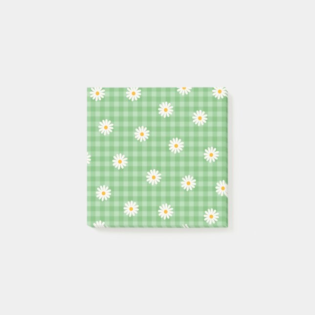 Notas Post-it® Deslumbrante Green Daisy Buffalo Retro (Anverso)