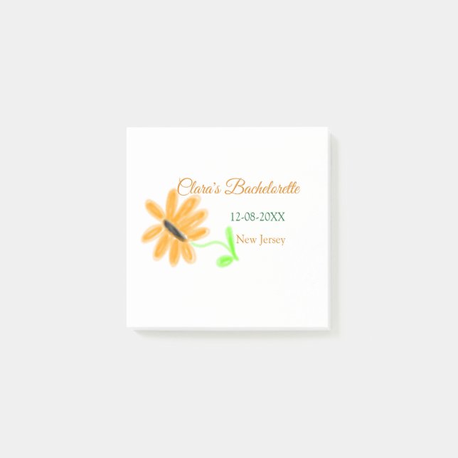 Notas Post-it® Despedida de soltera agregar nombre fecha lugar gi (Anverso)