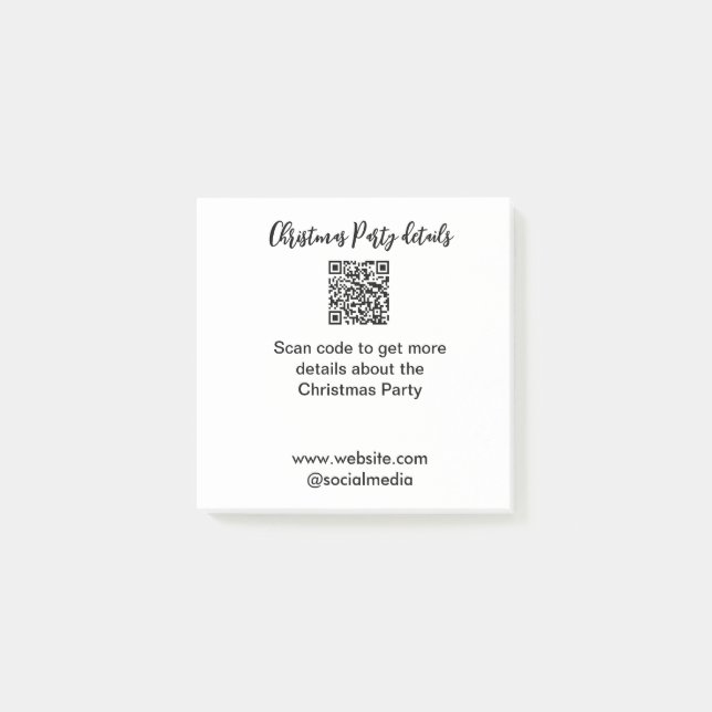 Notas Post-it® Detalles del sitio web social de código QR de la f (Anverso)