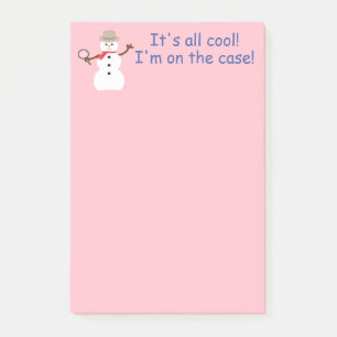 Notas Post-it® Detective de Snowman rosa divertido y divertido