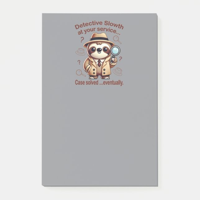 Notas Post-it® "Detective Sloth" Sloth Private Eye (Anverso)