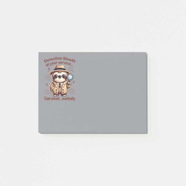 Notas Post-it® "Detective Sloth" Sloth Private Eye (Anverso)