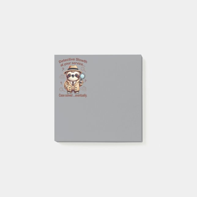 Notas Post-it® "Detective Sloth" Sloth Private Eye (Anverso)