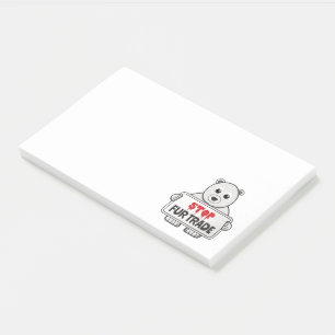 Notas Post-it® Detener el comercio de pieles triste oso polar