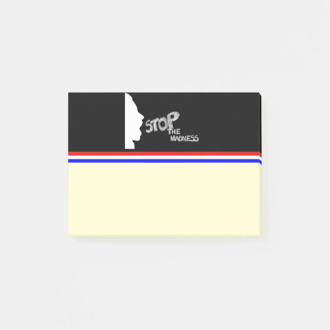 Notas Post-it® Detener la locura (Anverso)