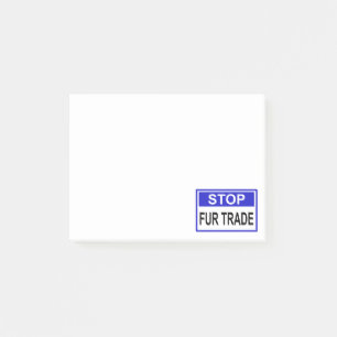 Notas Post-it® Detener la marca azul de comercio de combustibles