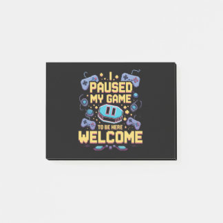 Notas Post-it® Detuve Mi Juego Para Estar Aquí Regalo De Bienveni