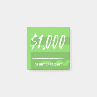 Notas Post-it® Deuda con tarjeta de crédito (1.000 dólares)