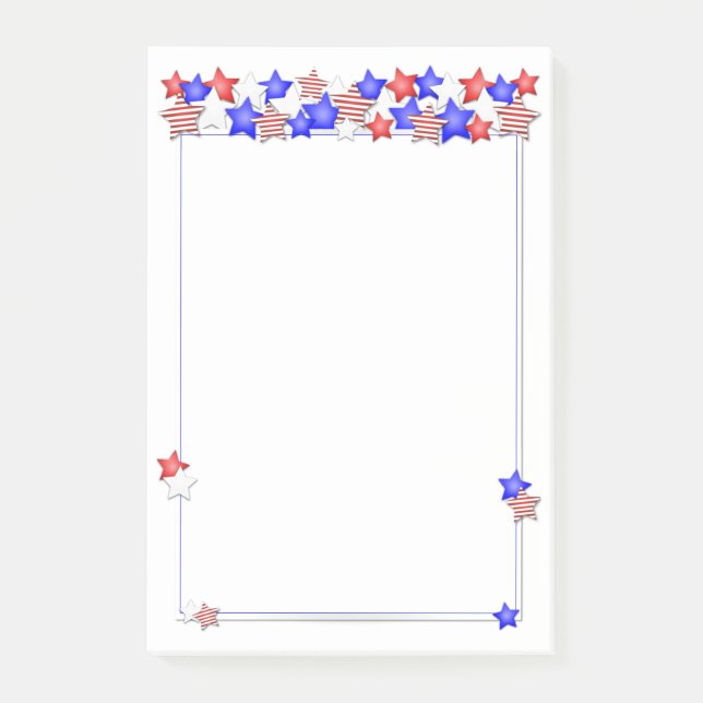 Notas Post-it® Día de la Independencia de Estados Unidos Estrella (Anverso)
