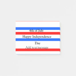 Notas Post-it® Día de la independencia de las franjas azules roja