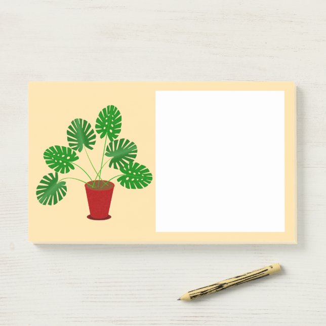 Notas Post-it® Día de las Madres Planta Monstera (En escritorio)