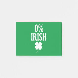 Notas Post-it® Día de San Patricio 0% Irlandés