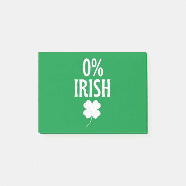 Notas Post-it® Día de San Patricio 0% Irlandés (Anverso)