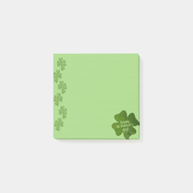Notas Post-it® Día de San Patricio Trébol  (Anverso)