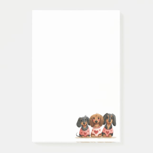 Notas Post-it® Día de San Valentín Dachshund Dogs (Anverso)