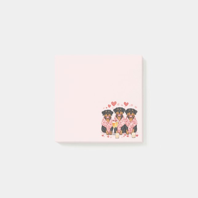 Notas Post-it® Día de San Valentín Rottweiler Dogs (Anverso)
