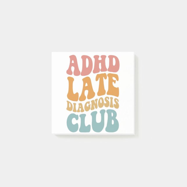 Notas Post-it® Diagnóstico tardío del TDAH Club Diferencia divert (Anverso)