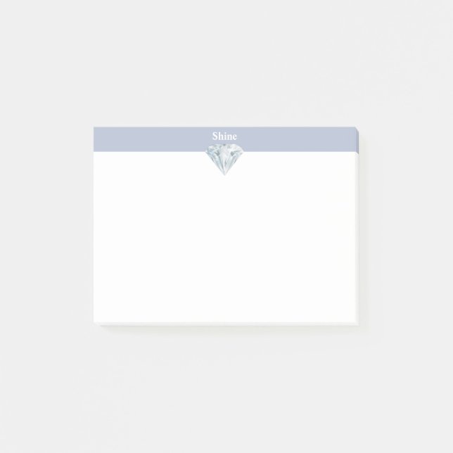 Notas Post-it® diamante elegante sobre el periwinkle y el blanco (Anverso)
