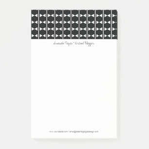 Notas Post-it® Diamante monocromo moderno abstracto en blanco y n