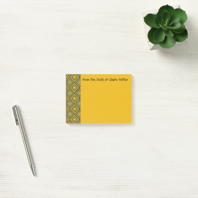 Notas Post-it® Diamantes a rayas - Verde (Oficina)