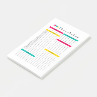 Notas Post-it® Diario de planificación de bloqueo de tiempo diari