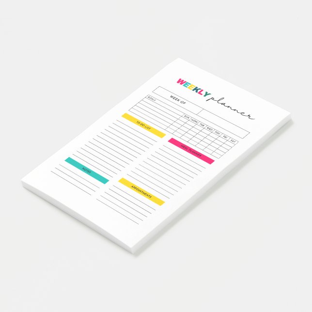 Notas Post-it® Diario de planificación semanal (En perspectiva)