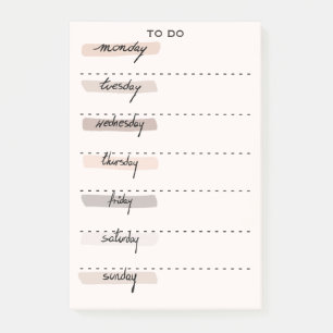 Notas Post-it® Días Minimalistas de la semana a hacer