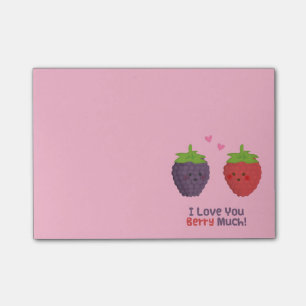 Notas Post-it® Dibujo Animado Adorable Te Amo Mucho Pun